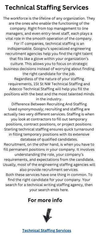 technical staffing services