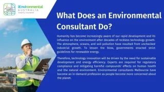 What Does an Environmental Consultant Do?