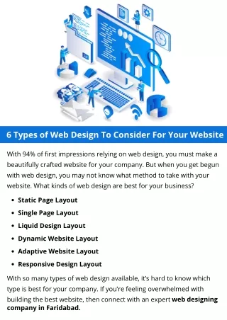6 types of web design to consider for your website