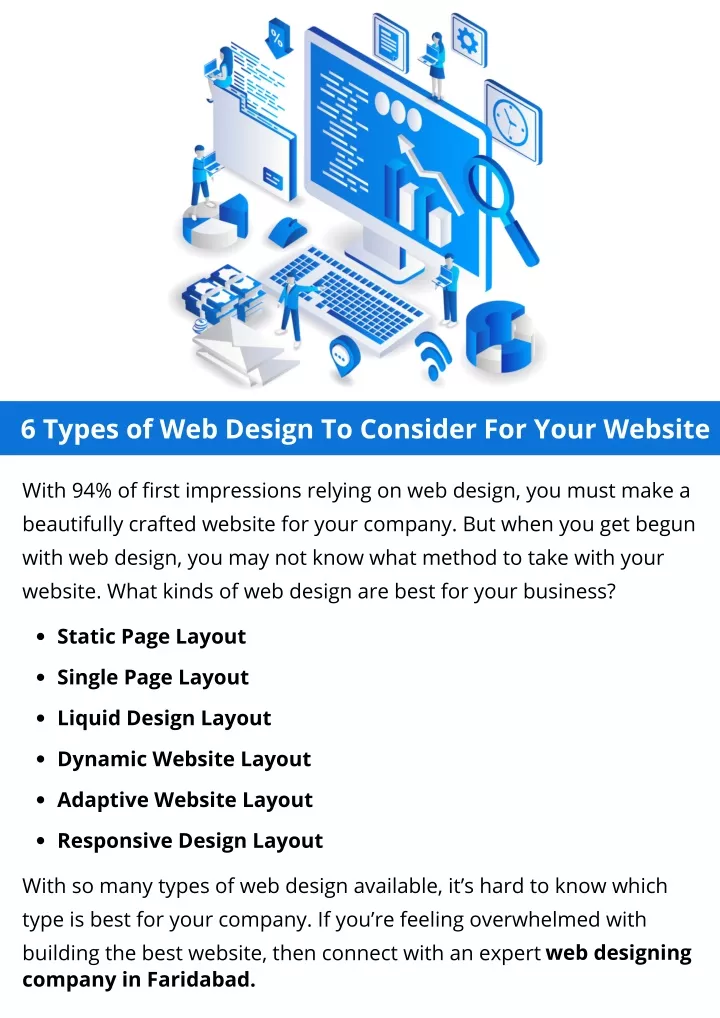 6 types of web design to consider for your website