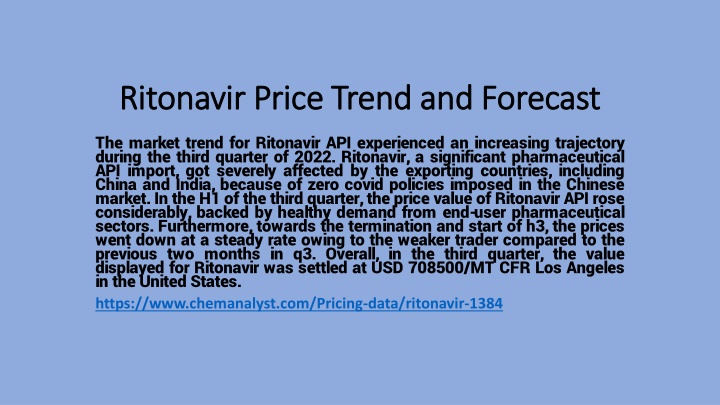 ritonavir price trend and forecast