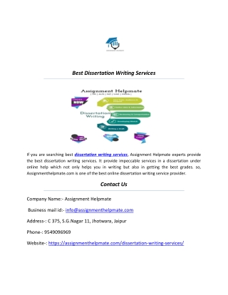 best dissertation writing services