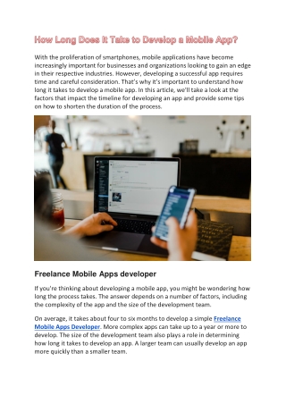 How Long Does It Take to Develop a Mobile App