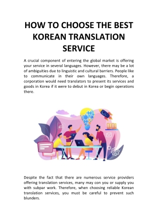 WHAT THE BEST WAY TO SELECT A KOREAN TRANSLATION SERVICE
