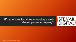 what to look for when choosing a web development company