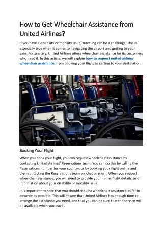 How to Get Wheelchair Assistance from United Airlines
