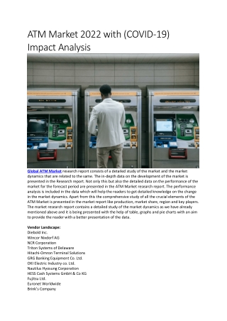 atm market 2022 with covid 19 impact analysis
