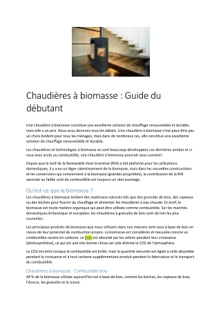 Chaudières à biomasse