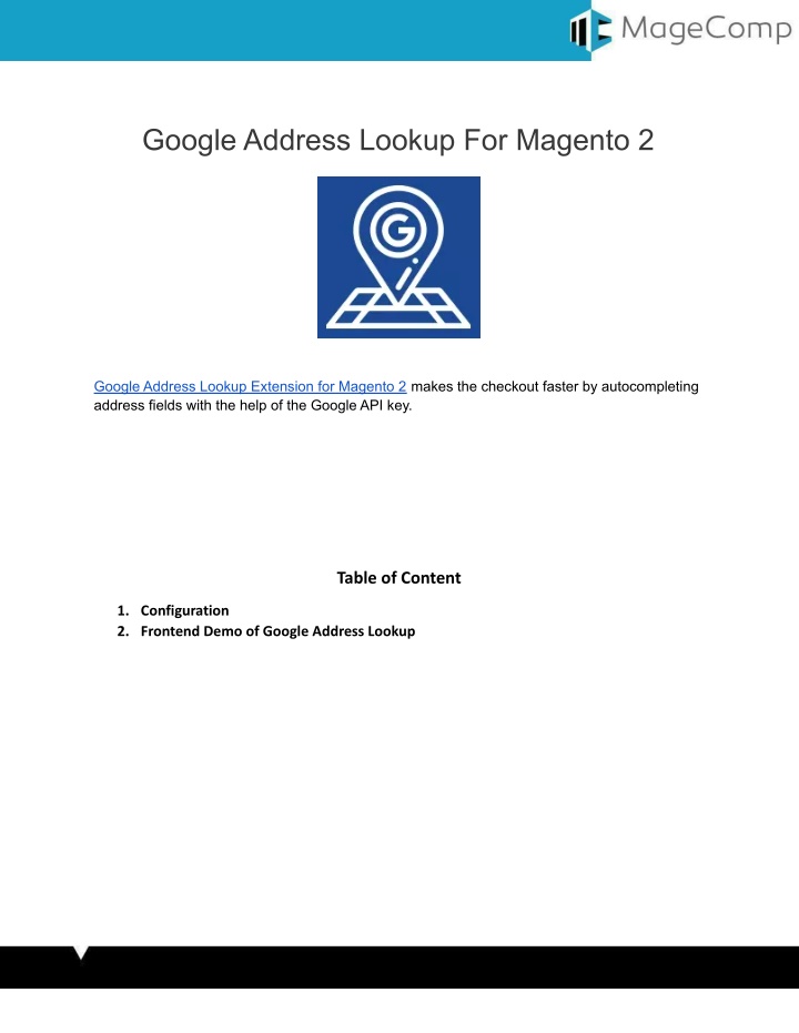 google address lookup for magento 2