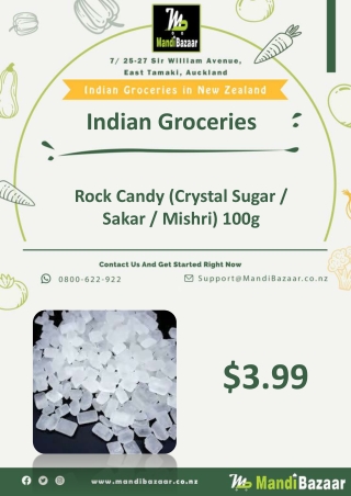 Rock Candy (Crystal Sugar / Sakar / Mishri) 100g - Mandi Bazaar