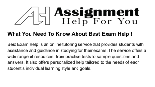 what you need to know about best exam help