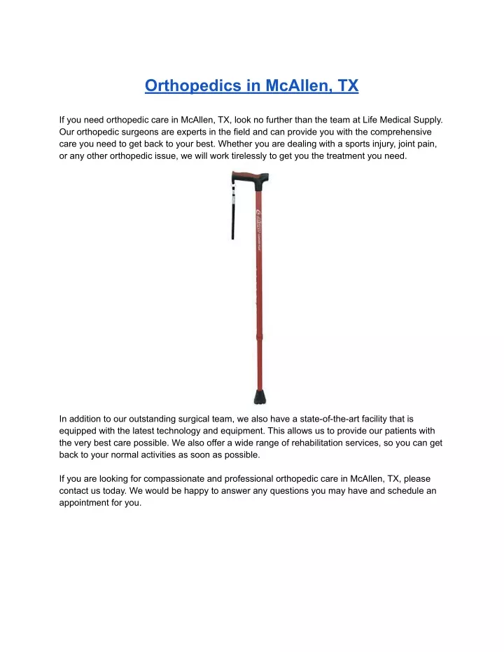 orthopedics in mcallen tx