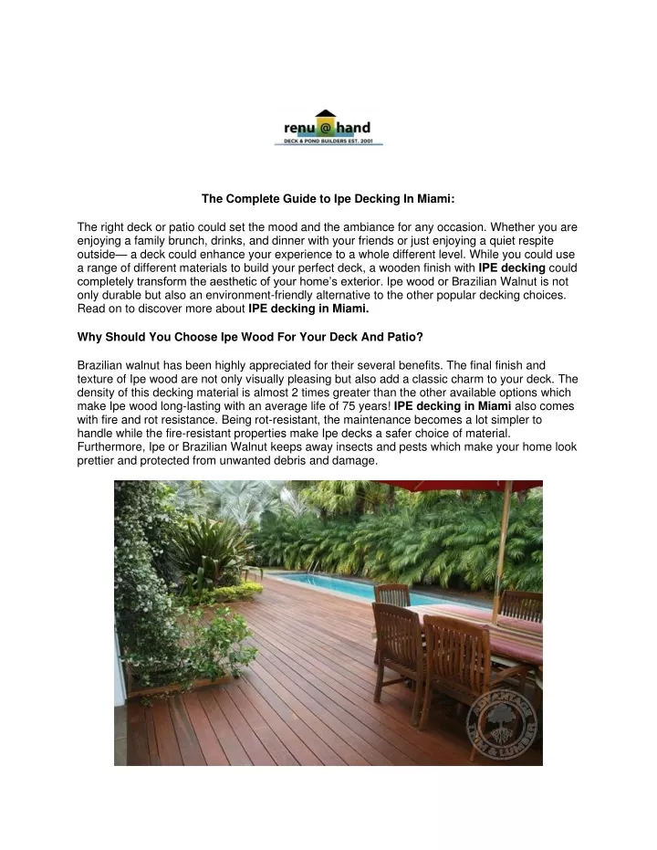 the complete guide to ipe decking in miami