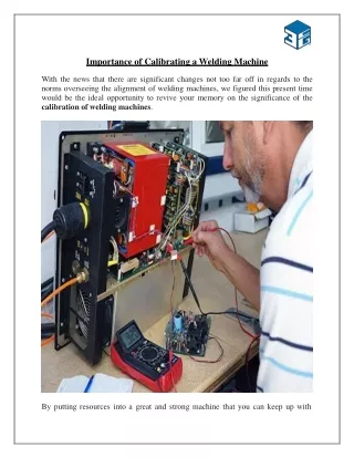 Importance of Calibrating a Welding Machine