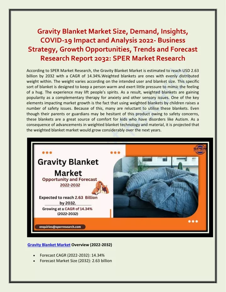 gravity blanket market size demand insights covid