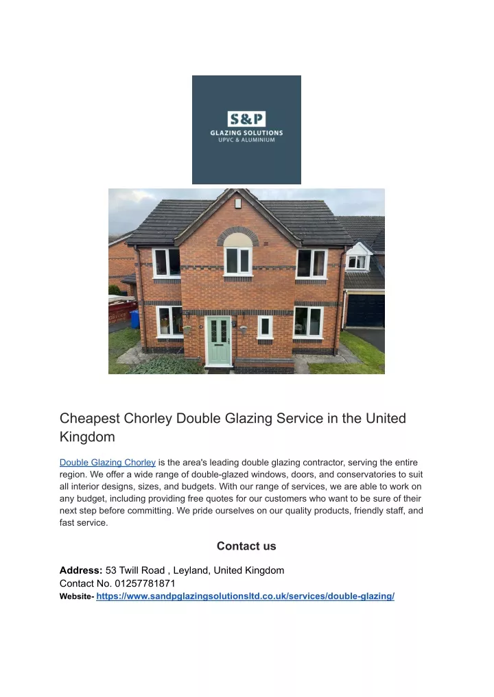 cheapest chorley double glazing service