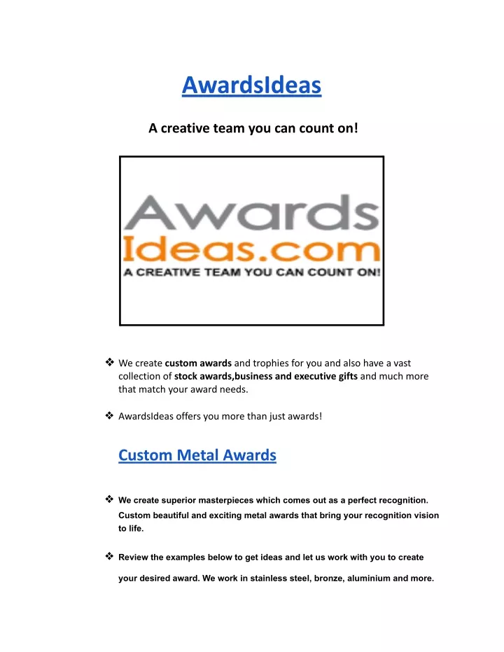 awardsideas