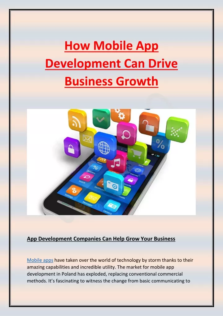 how mobile app development can drive business