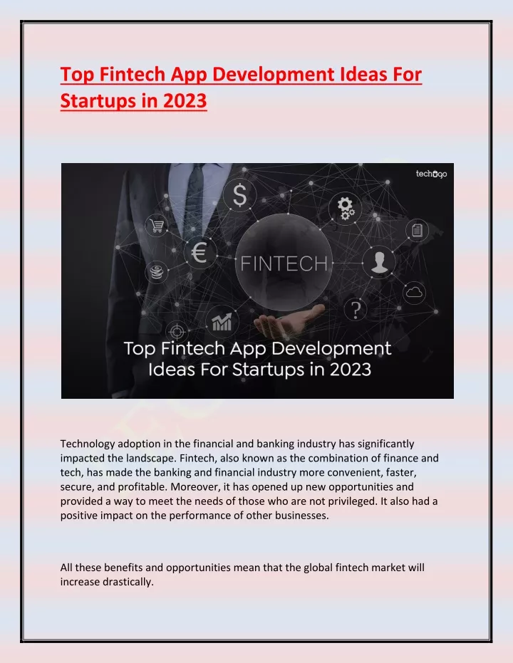 top fintech app development ideas for startups