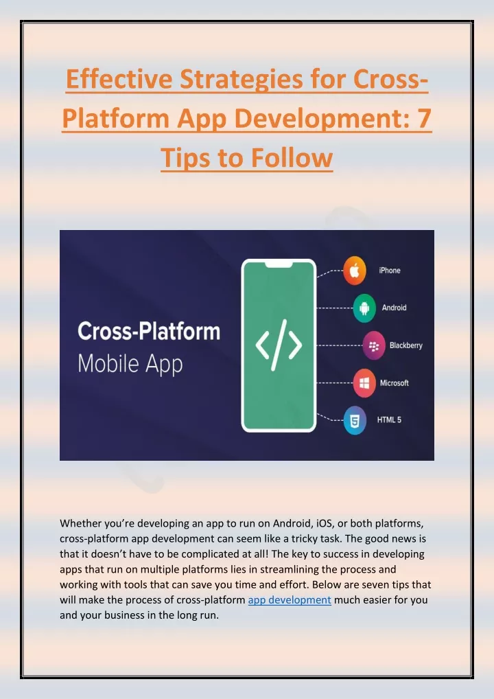 effective strategies for cross platform