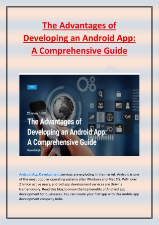 the advantages of developing an android