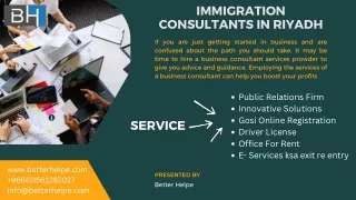 Leading Immigration And Online Business Consultants in Riyadh