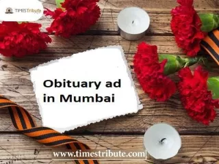 Obituary ad in Mumbai