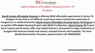 Rajvik Greens Affordable Housing Sector 79 Gurgaon