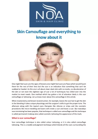 skin camouflage and everything to know about it