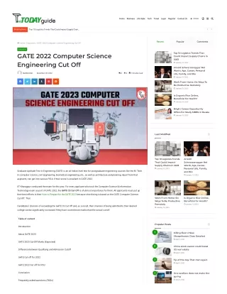 The GATE 2022 cutoff for Computer Science Engineering | PW
