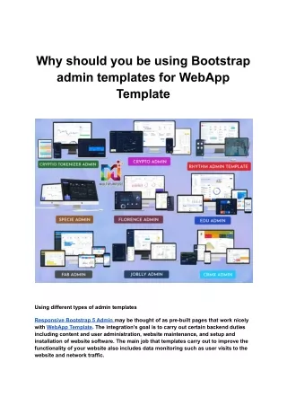why should you be using bootstrap admin templates