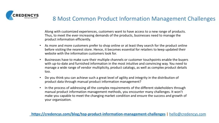 8 most common product information management