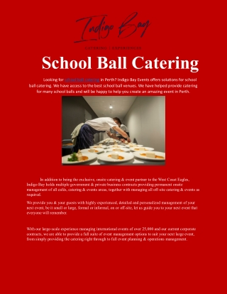 School Ball Catering in Perth