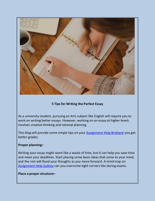 5 Tips for Writing the Perfect Essay