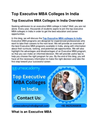 Top Executive MBA Colleges In India (1)