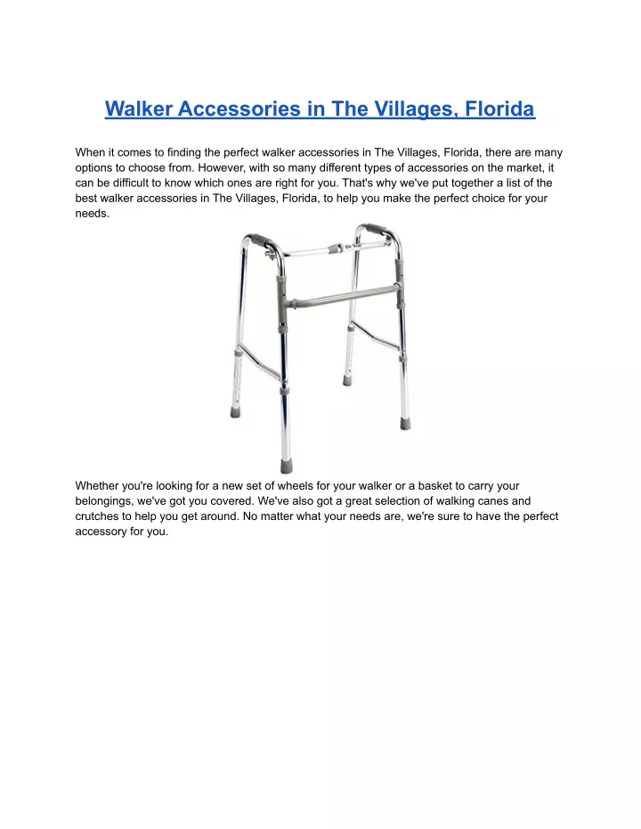 walker accessories in the villages florida