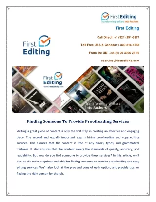 Finding Someone To Provide Proofreading Services