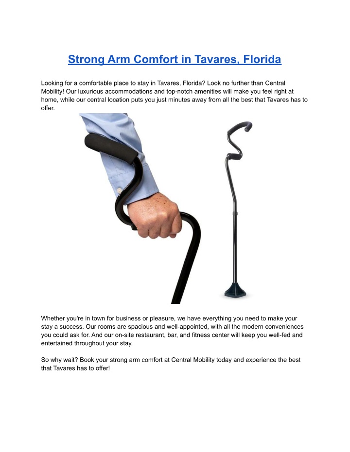 strong arm comfort in tavares florida