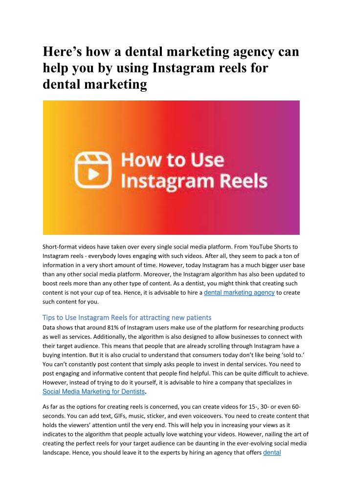 here s how a dental marketing agency can help