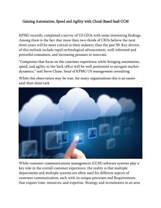 gaining automation speed and agility with cloud