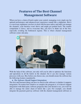 Features of The Best Channel Management Software