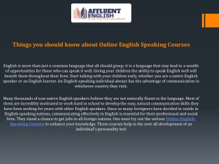 Things you should know about Online English Speaking