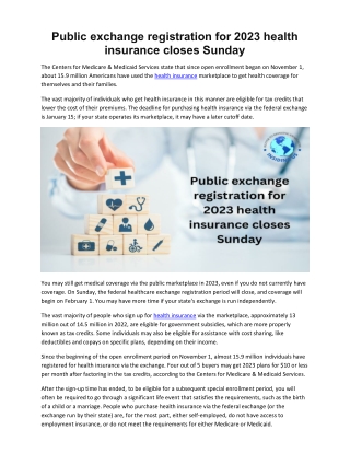 Public exchange registration for 2023 health insurance closes Sunday