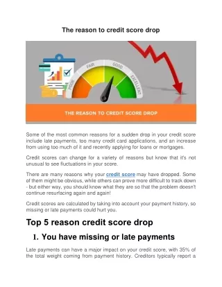 the reason to credit score drop