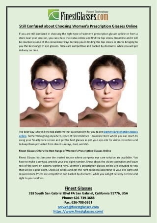 Still Confused about Choosing Women’s Prescription Glasses Online