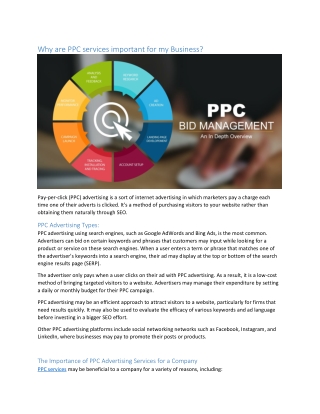 Why are PPC services important for my Business