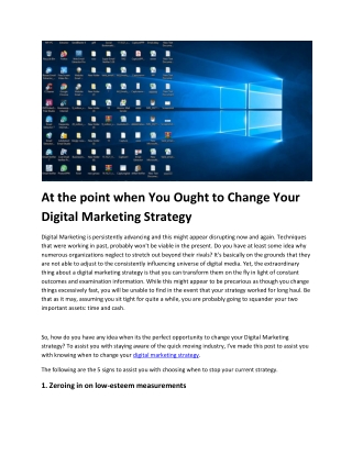 At the point when You Ought to Change Your Digital Marketing Strategy (1)