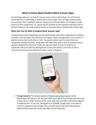 What to Know About Student Work Scanner Apps