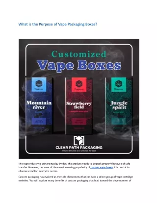 what is the purpose of vape packaging boxes