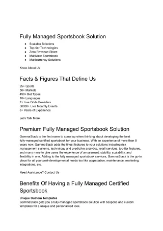 fully managed sportsbook solution